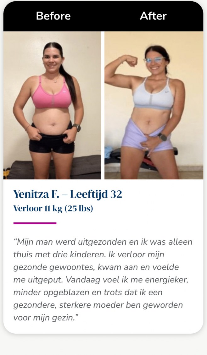 Kickstart90 voor en na van Yenitza F., 32, bron Isagenix